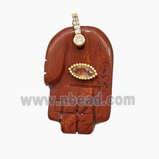Natural Red Jasper Buddha-Hand Pendant