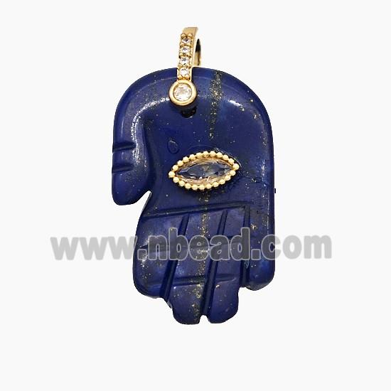 Natural Blue Lapis Lazulie Buddha-Hand Pendant