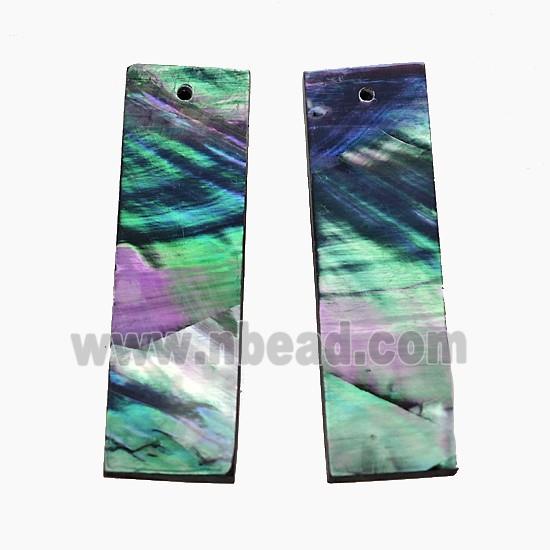 Gray Abalone Shell Rectangle Pendant
