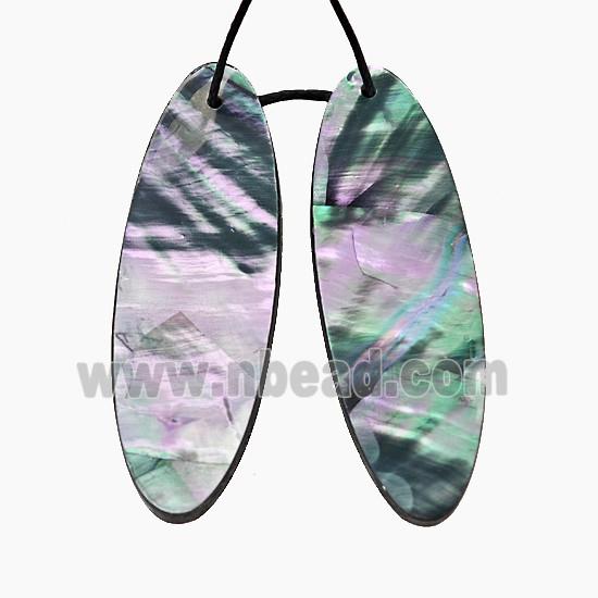 Gray Abalone Shell Oval Pendant