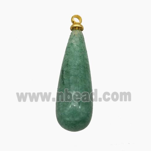 Natural Green Strawberry Quartz Teardrop Pendant