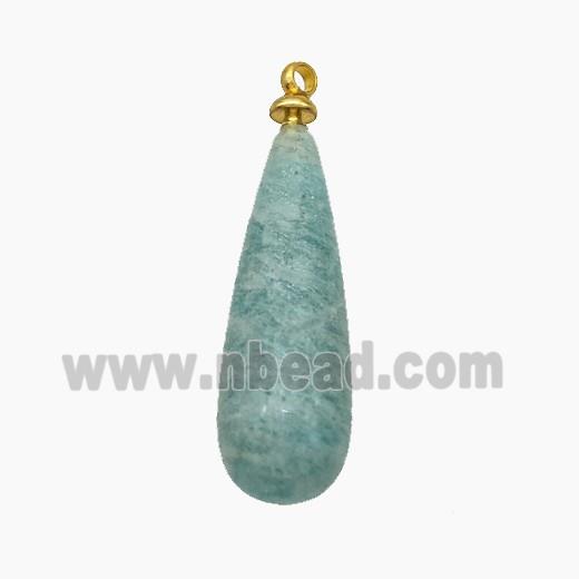 Natural Green Amazonite Teardrop Pendant