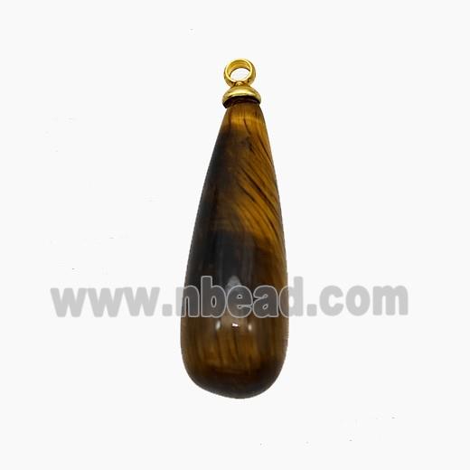 Natural Tiger Eye Stone Teardrop Pendant