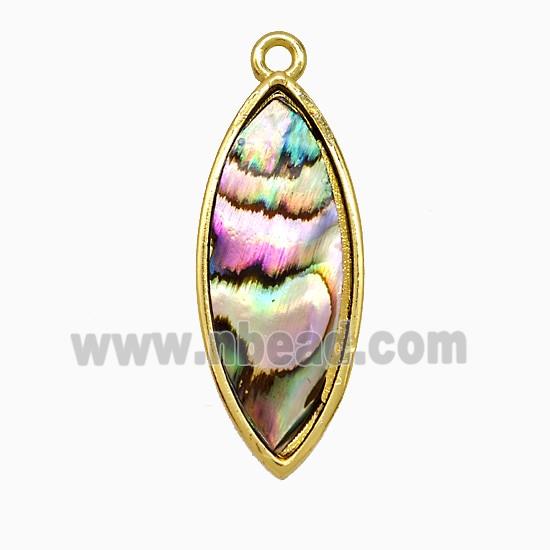 Abalone Shell Eye Pendant Gold Plated