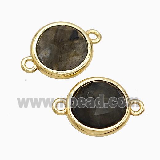 Labradorite Circle Connector Gold Plated