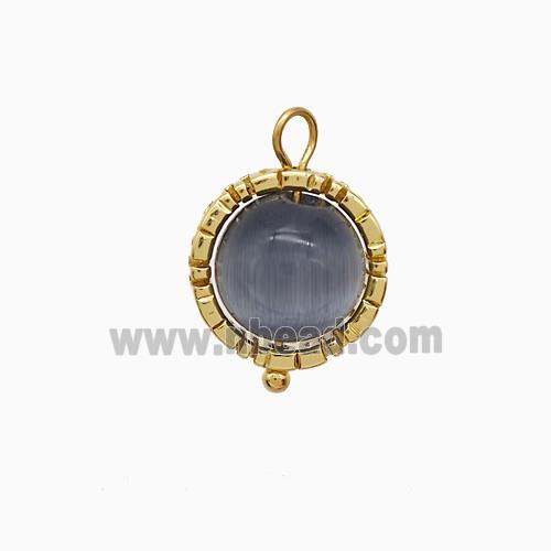 Gray Cateye Glass Ball Pendant