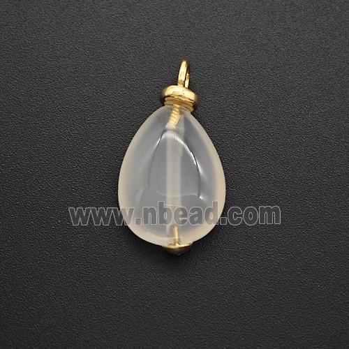 Whitegray Agate Teardrop Pendant