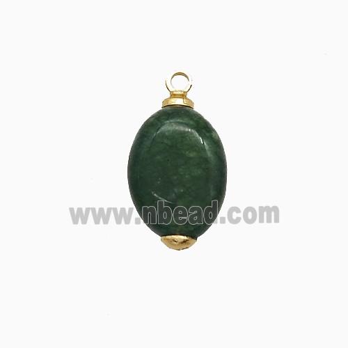 Green Dye Jade Oval Pendant