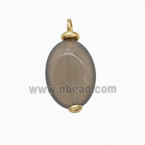 Gray Agate Oval Pendant