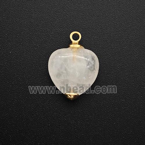 Clear Crystal Quartz Heart Pendant