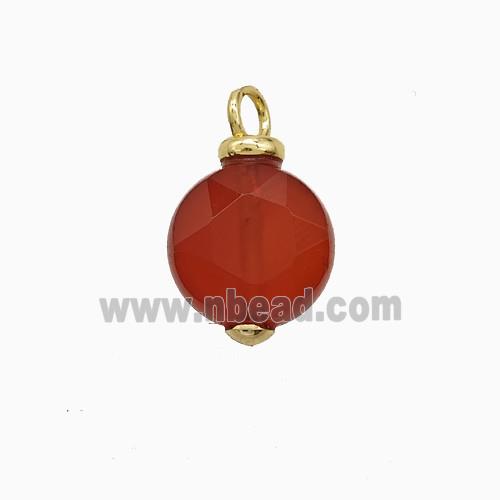 Red Dye Jade Coin Pendant