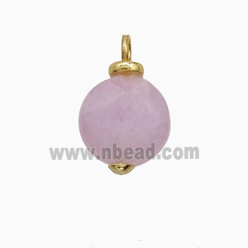Lavender Dye Jade Coin Pendant