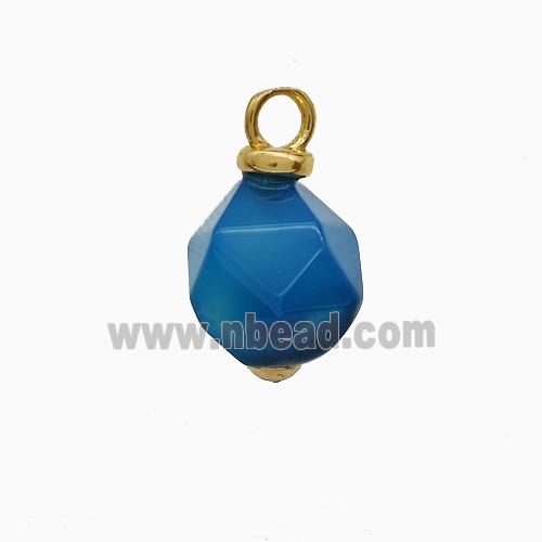Blue Dye Agate Ball Pendant Faceted