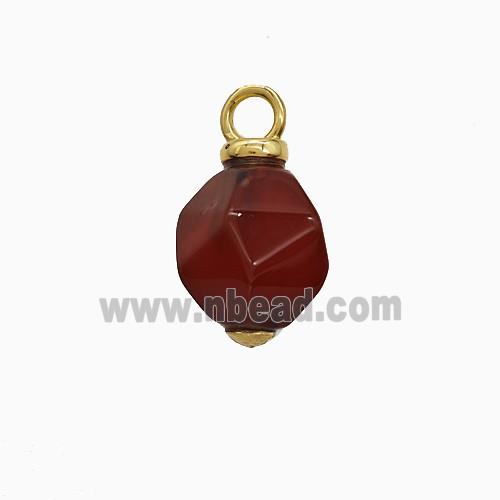 Red Dye Jade Ball Pendant Faceted