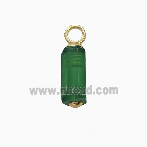 Green Dye Agate Stick Pendant
