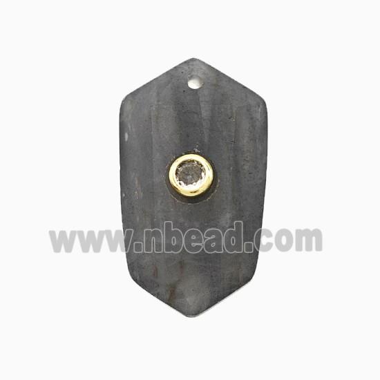 Labradorite Prism Pendant Pave Zirconia