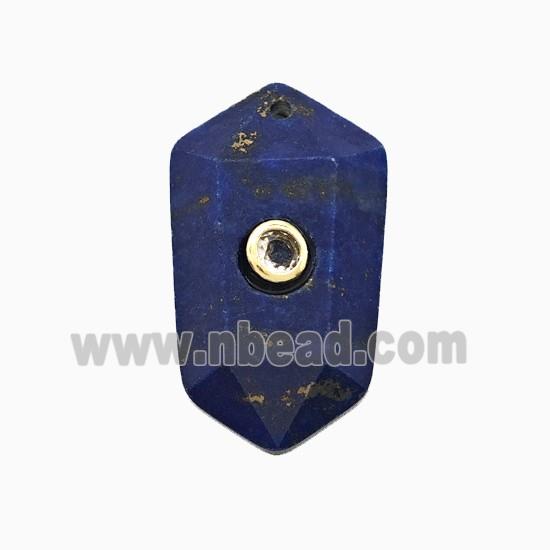 Blue Lapis Lazuli Prism Pendant Pave Zirconia