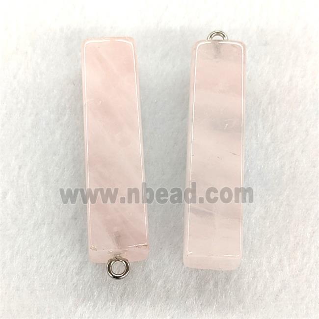 Natural Pink Rose Quartz Stick Pendant