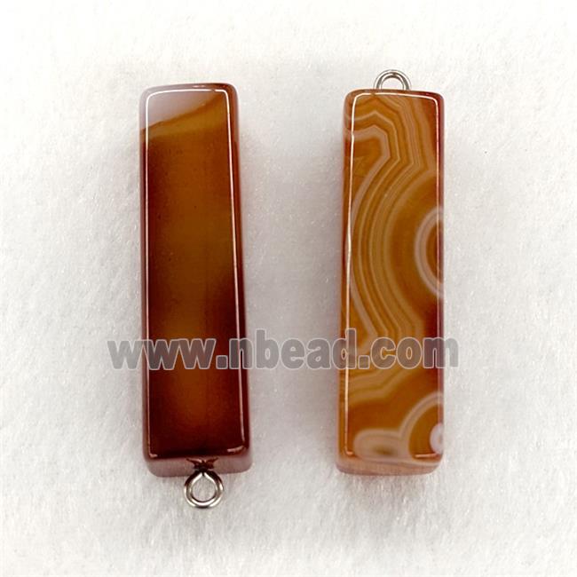 Natural Stripe Agate Stick Pendant Banded Red Dye
