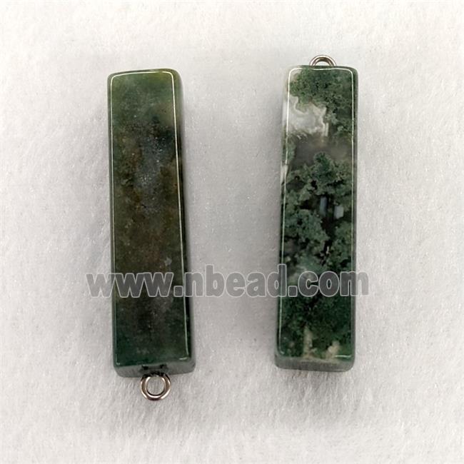Natural Green Moss Agate Stick Pendant