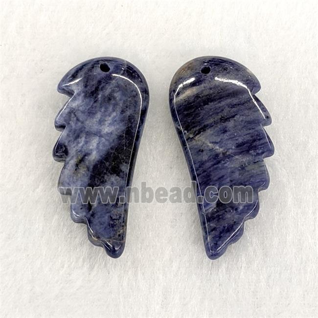 Natural Blue Sodalite Angel Wings Pendant
