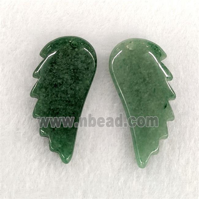Natural Green Aventurine Angel Wings Pendant