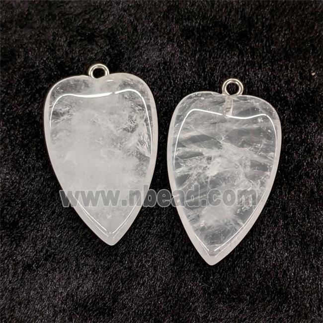 Natural Clear Crystal Quartz Heart Pendant