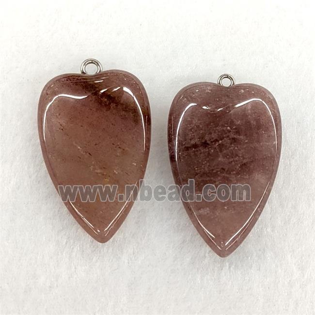 Natural Strawberry Quartz Heart Pendant