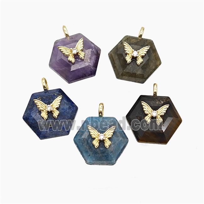 gemstone Pendant pave zircon, faceted
