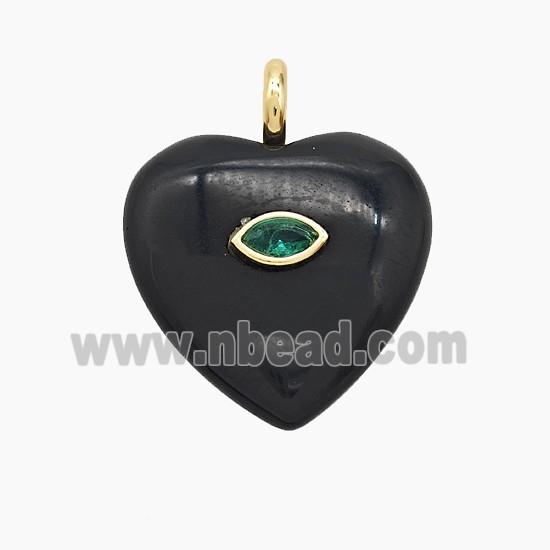 gemstone Pendant pave zircon, heart