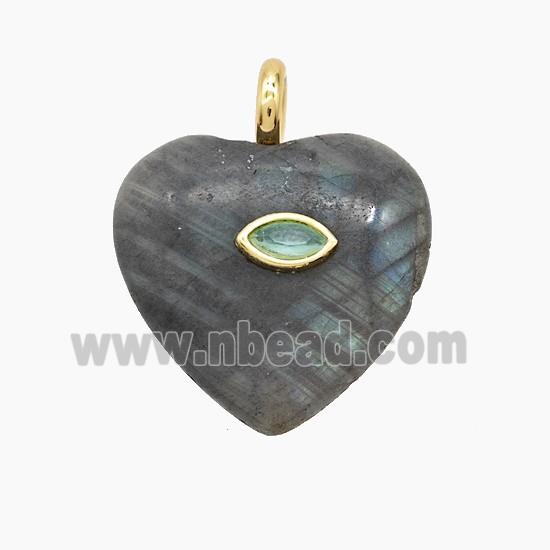 gemstone Pendant pave zircon, heart