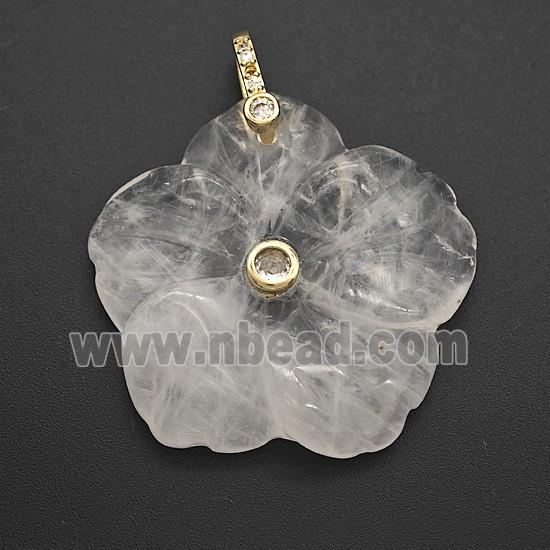 gemstone Pendant pave zircon, flower