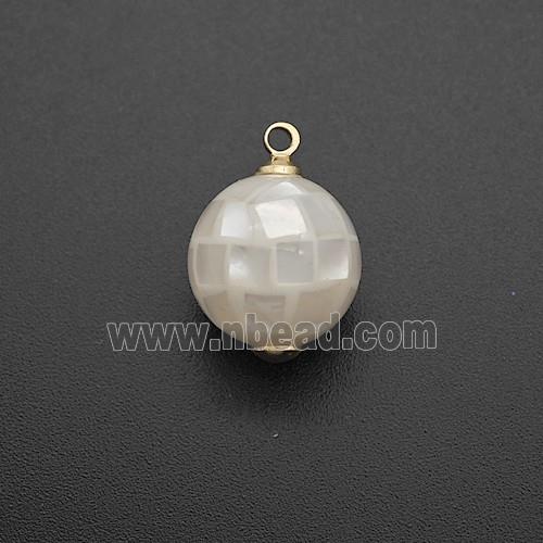 White Shell Shell Round Pendant