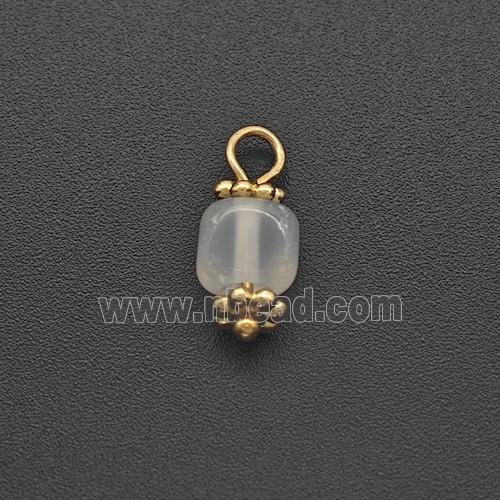 White Dye Jade Square Pendant
