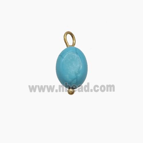 Blue Dye Howlite Oval Pendant