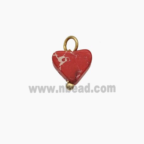Red Dye Imperial Jasper Heart Pendant