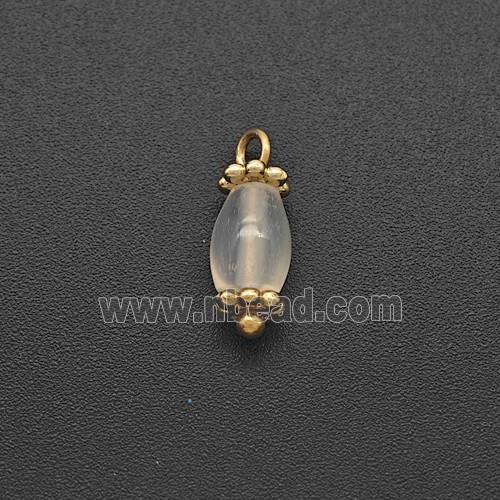 White Dye Jade Rice Pendant