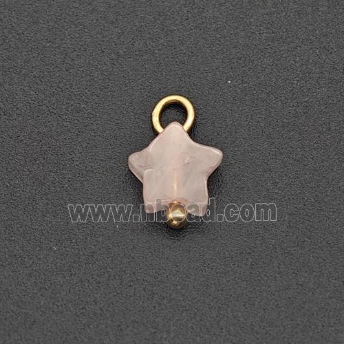 Pink Rose Quartz Star Pendant