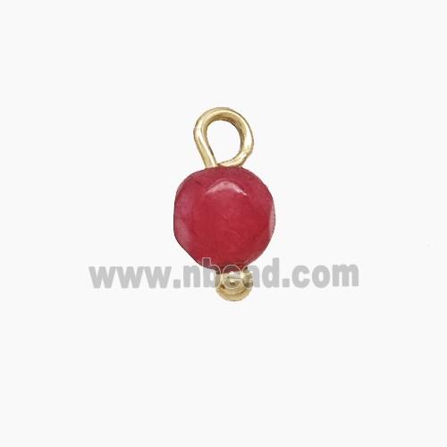 Red Dye Jade Round Pendant