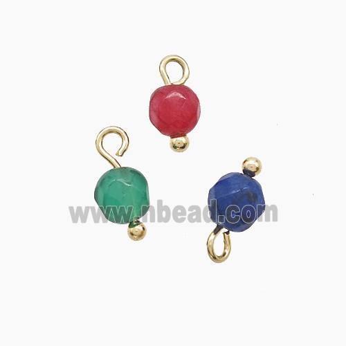 Dye Jade Round Pendant Mixed Color