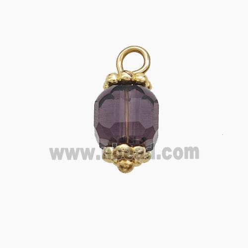 Amethyst Pendant Copper Gold Plated