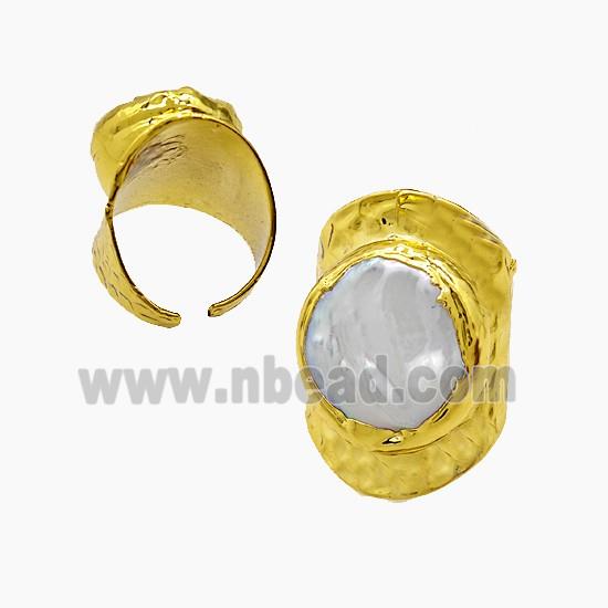 gemstone ring, gold plated