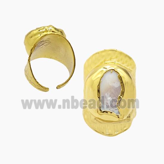 gemstone ring, gold plated