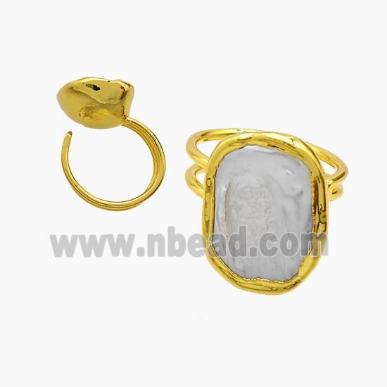 gemstone ring, gold plated