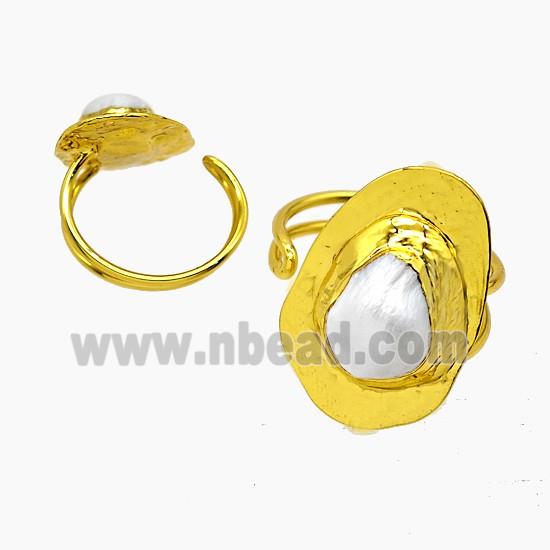 gemstone ring, gold plated
