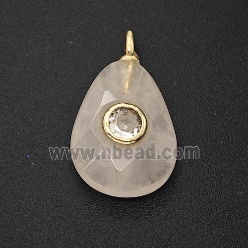 gemstone Pendant pave zircon, gold plated