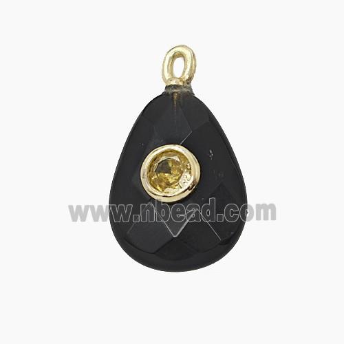 gemstone Pendant pave zircon, gold plated