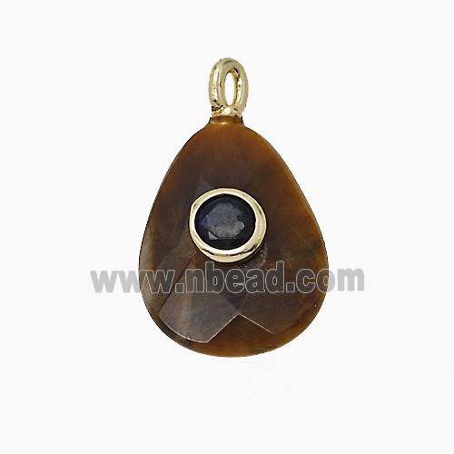 gemstone Pendant pave zircon, gold plated