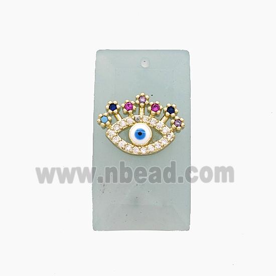 Amazonite Rectangle Pendant Pave Eye Zirconia