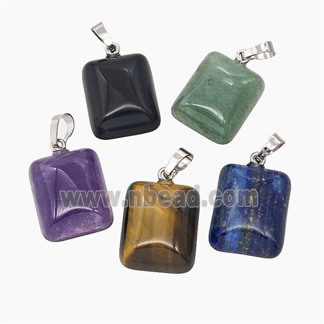 Gemstone Pendant, Platinum Plated